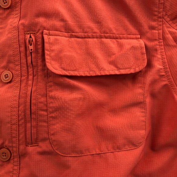 Duluth Men's Shirt Medium Long Sleeve Outdoors Orange Long Sleeve Top - Picture 9 of 16